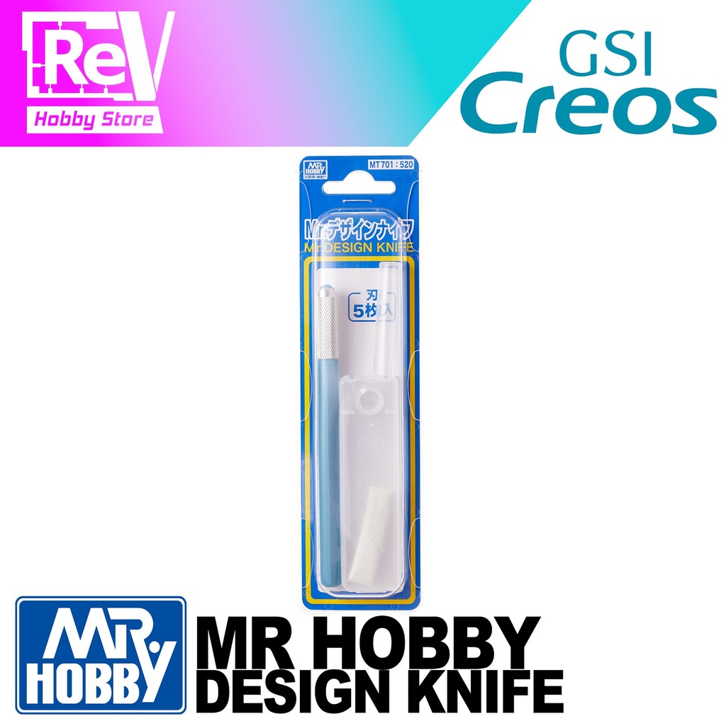 [GSI-MT701[MR-HOBBY-DESIGN-KNIFE-BIRU]] MR HOBBY DESIGN KNIFE WITH SPARE BLADE