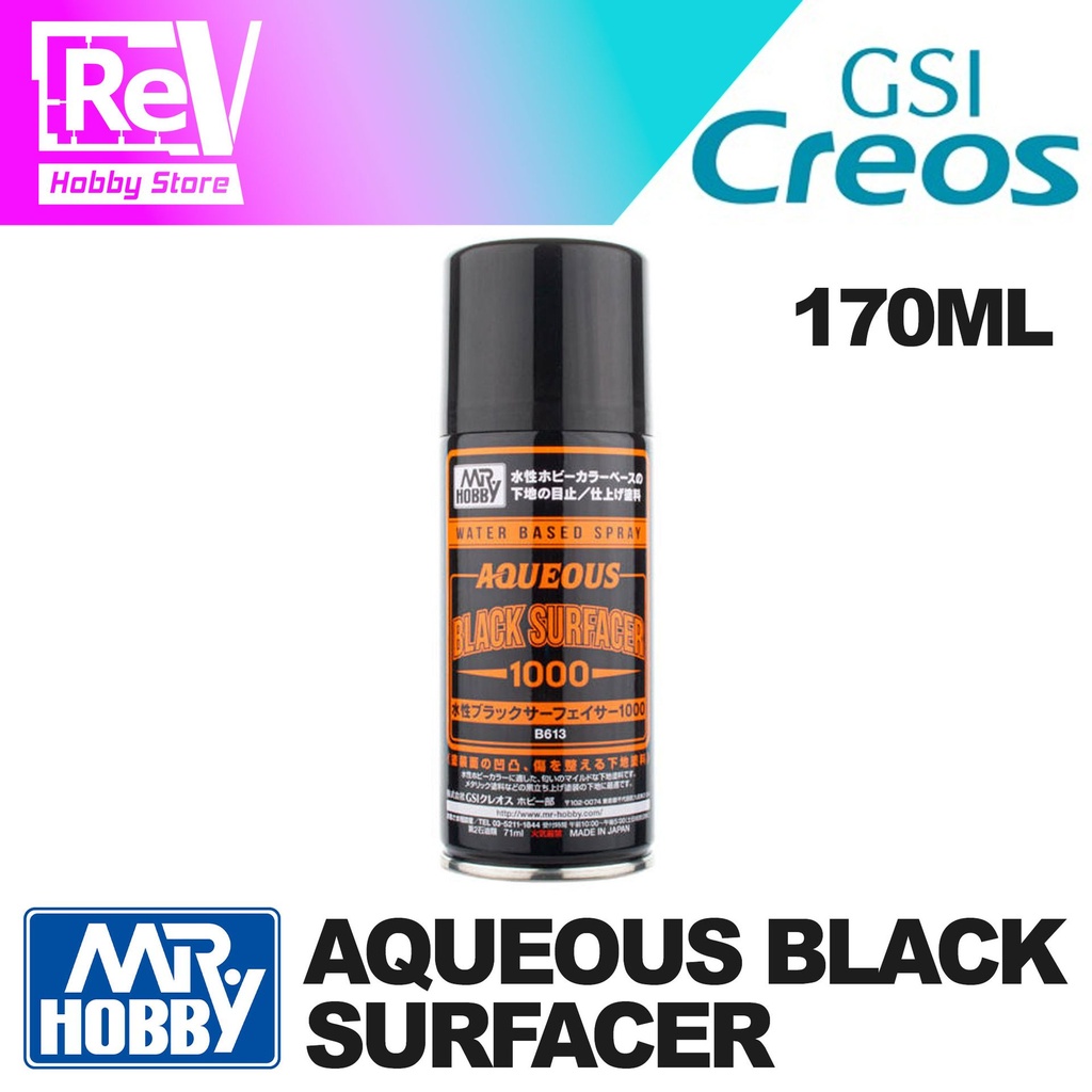 MR SURFACER 1000 BLACK AQUEOUS SPRAY CAN B613