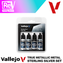 VALLEJO TRUE METALLIC METAL 4 COLOR COMBINATION SET PURE SILVER 77251
